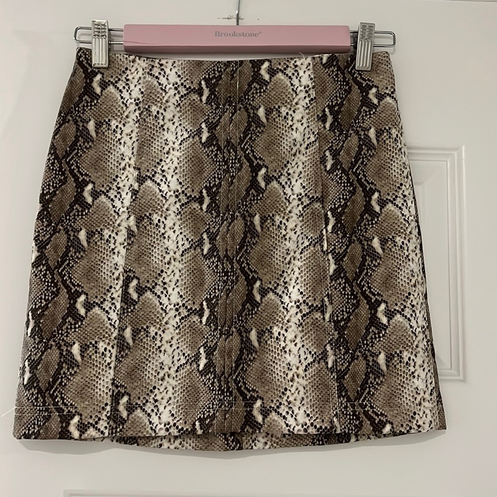 Leather Snake Skin Mini Skirt
